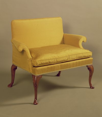 Queen Anne Liebessitz mit Cabriole-Beinen, ca. 1710 von English School